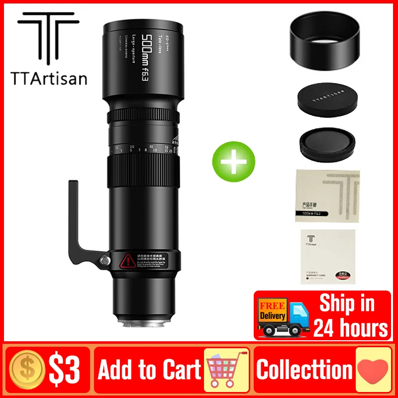 

Телеобъектив TTArtisan 500 мм F6.3, полнокадровый объектив для камеры, полнокадровый объектив для Sony E-Mount, Nikon, Z-Mount, Canon, RF-Mount, L-Mount