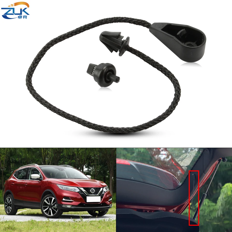 ZUK Strap Rope Clip Accessories Trunk Shelf Rope Black Car Parcel Shelf String For Nissan Qashqai 2016 2017 2018 2019 2020 2021