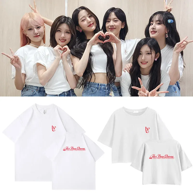 KPOP IVE THE FIRST FAN CONCERT The Prom Queens T Shirt Women Men Summer Short Sleeve Cotton Funny Tshirt Graphic Tee Streetwear