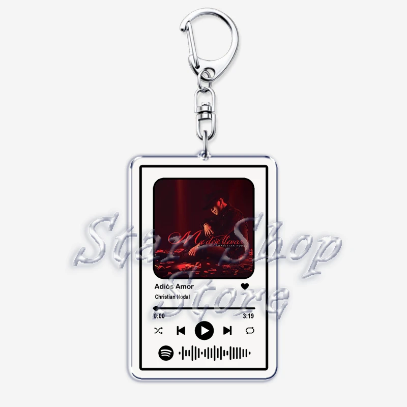 Singer Christian Nodal Music Playlist Code Keychain for Women Accessories Botella Tras Botella Keying Jewelry Friend Fans Gifts