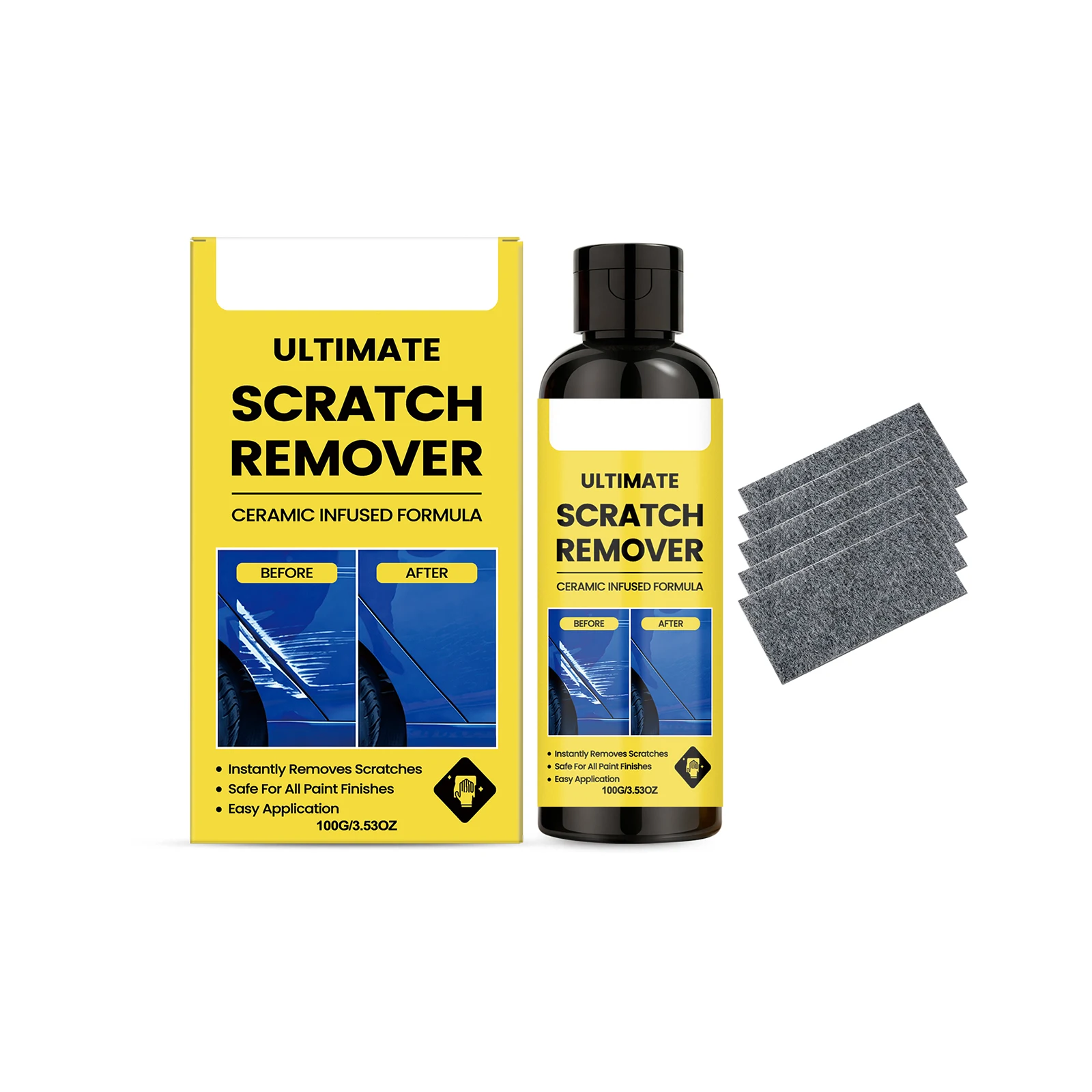 Car Paint Scratch Repair Paste Polishing Wax Remove Minor Scratches Restore Shine Universal Auto Paint Care Kit With Nano Polish