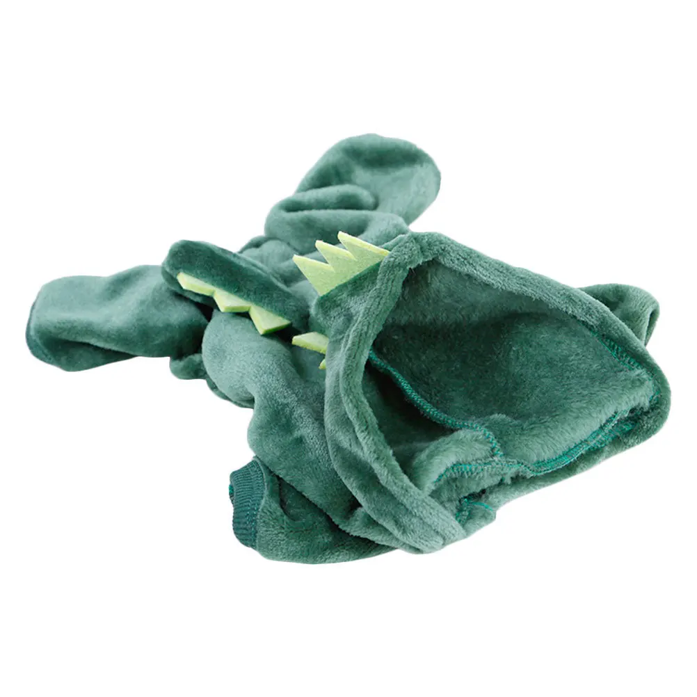 

Puppy Dinosaur Designed Coral Fleece Pet Hooded Clothes Warm Dog Outfit Cosplay Clothes Photo Prop Adorable Dog Apparel
