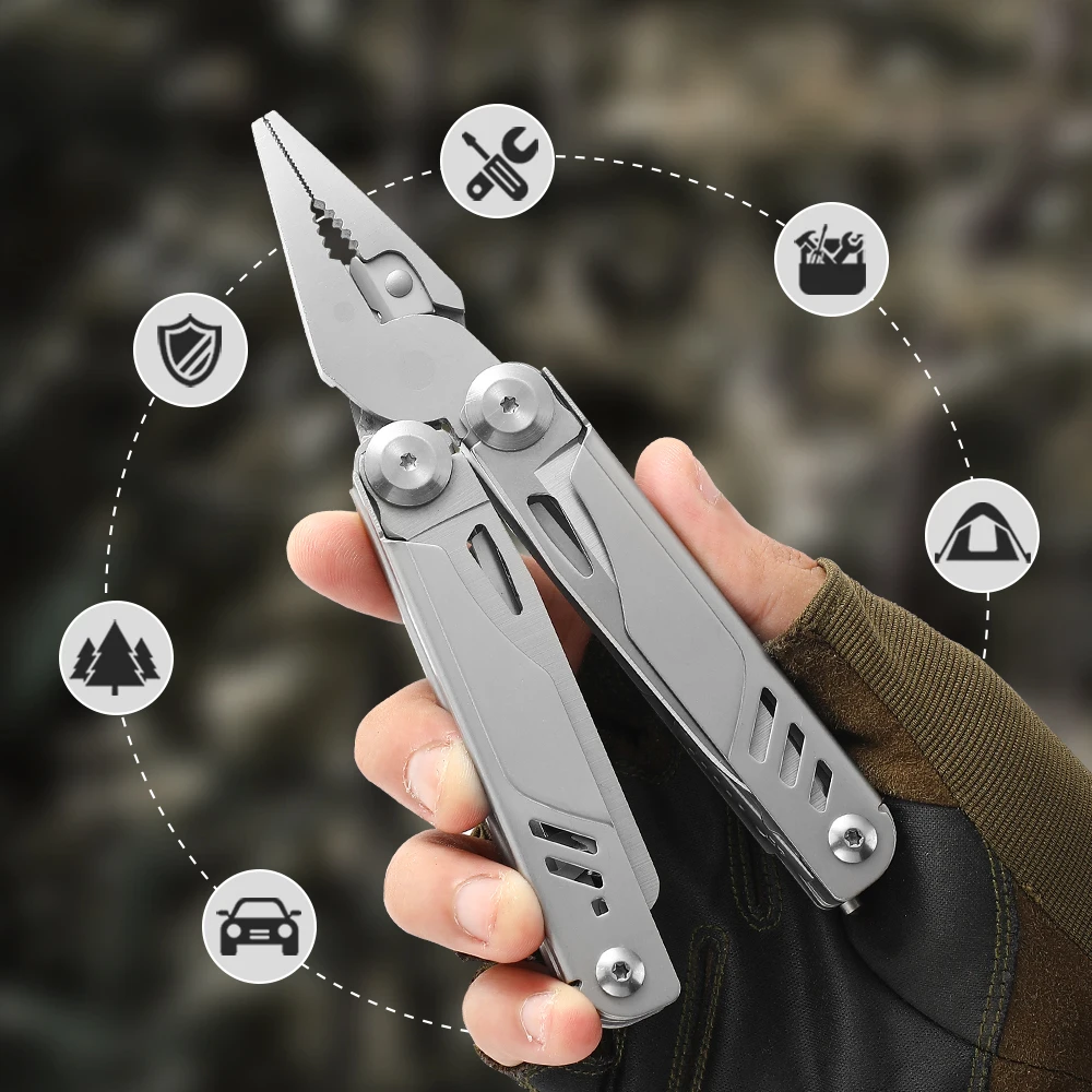 Multitool  18-in-1 EDC Pocket Knife Set with Wire Stripper, ​Pliers, and Pocket Clip, Gifts for Men, Stainless Steel Scissors