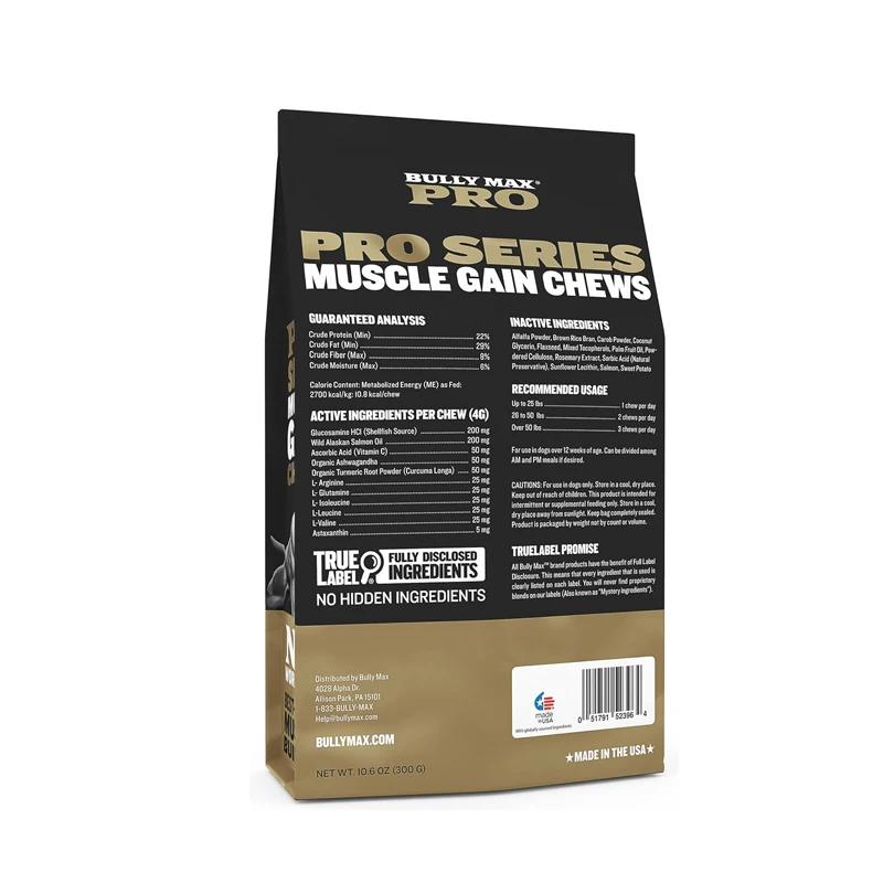 DOG BULLY MAX PRO Power, Increase Strength Muscle-building, Skin, Coat 11-in-1 Performance Health Support