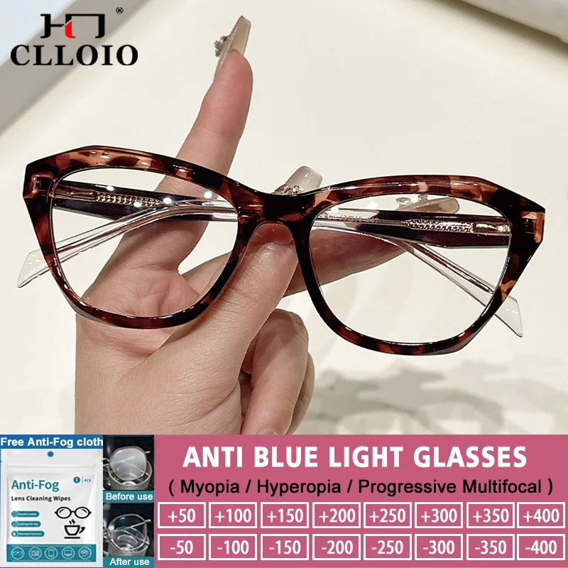 

CLLOIO New Design Fashion Butterfly Frame Myopia Glasses for Women's Anti Blue Light Reading Prescription Progressive Eyeglasses