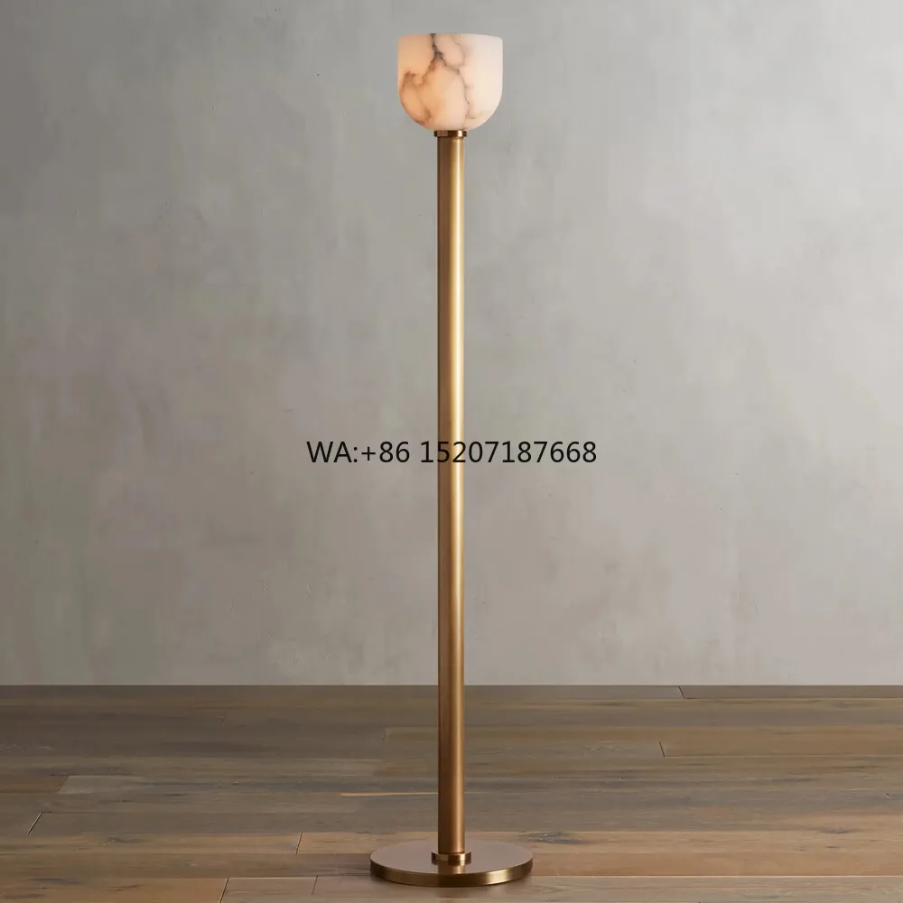 Spanish Luxury Marble Floor Lamp Decoration Sofa Side Living Room Bedroom Hotel Study Room Alabaster Floor Lamp