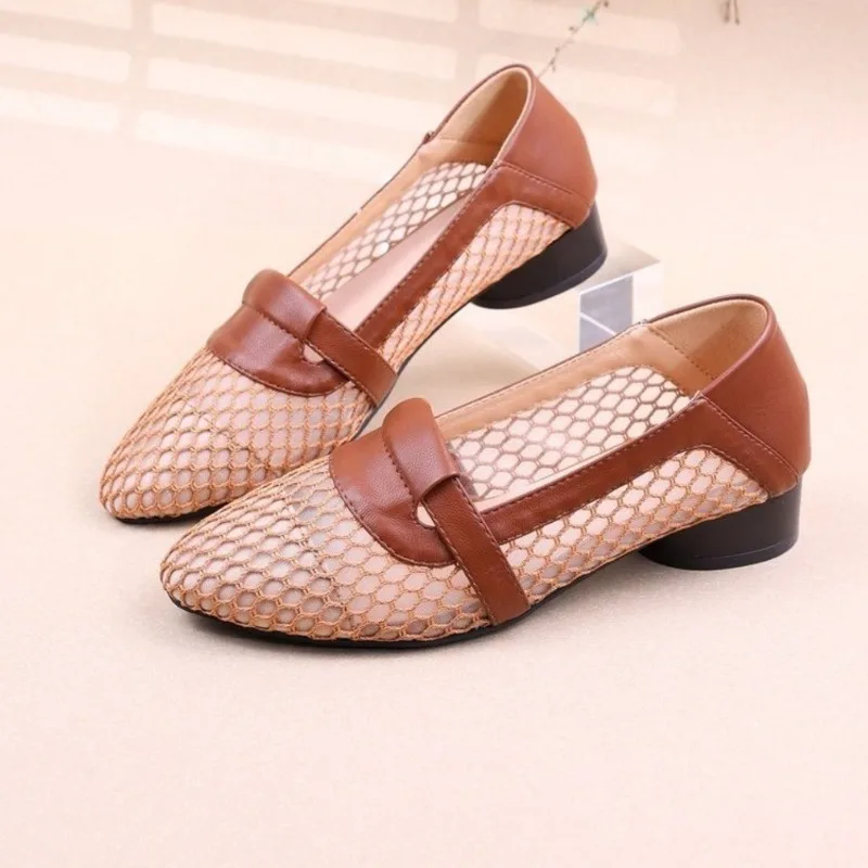 المرأة حذا فردي للسيدات عصرية عادية أشار تو كعب منخفض مسطح تنفس شبكة عدم الانزلاق حذا فردي للسيدات 2025 حذاء مسطح شعبي #6