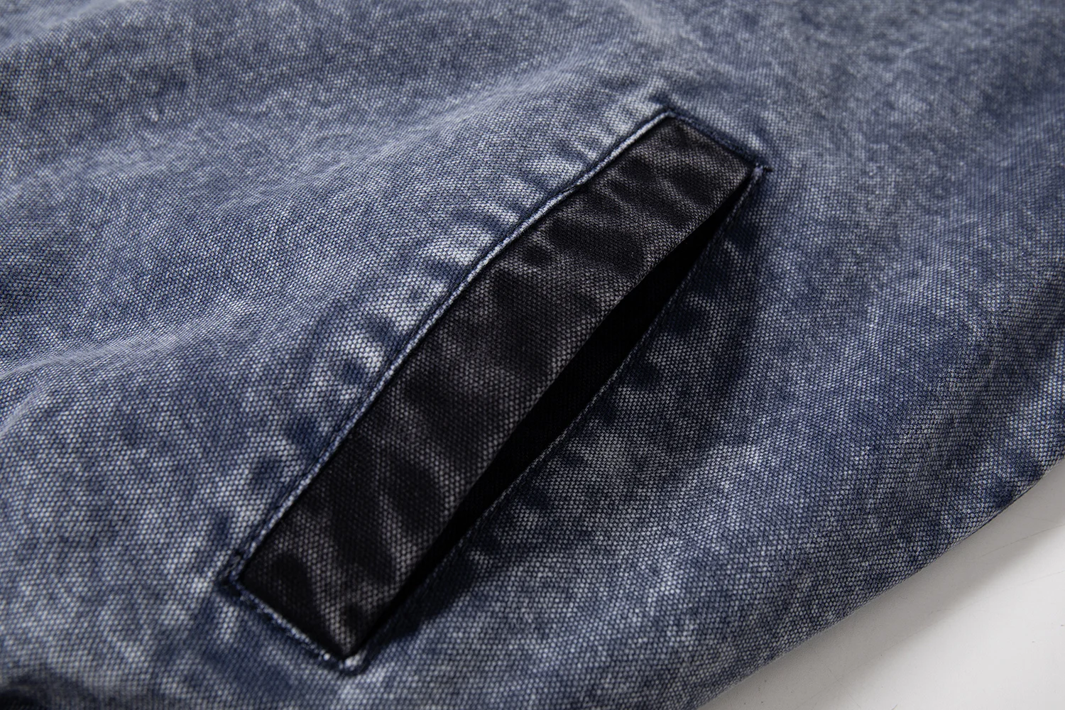 Herren Vintage Washed Denim Varsity Jacke Farbblock Knopfleiste Mantel Locker Sitzende Passform Lässige Herbst-Winter-Oberbekleidung – Detail 10