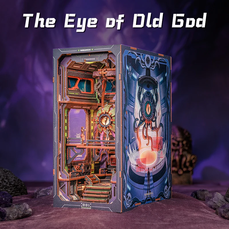 

CUTEBEE Book Nook Kit DIY Dollhouse with LED Light Bookshelf Insert Eternal Bookstore Model The Eye of Old God For Birthday Gift