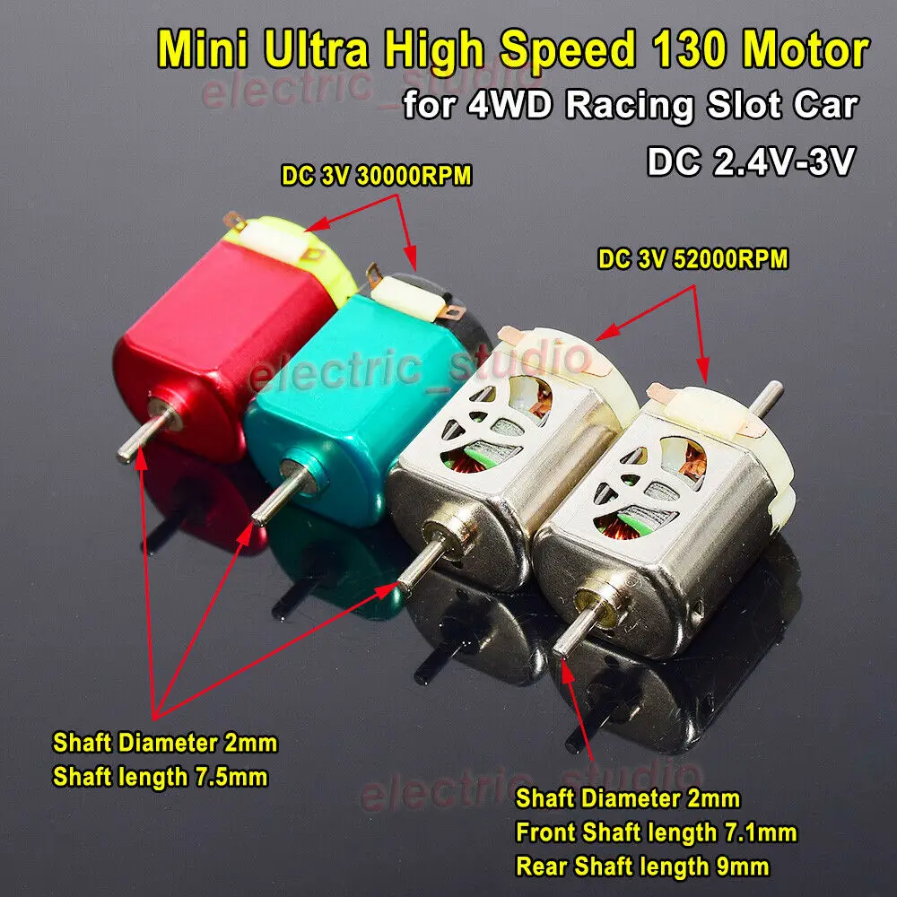 Micro 130 DC Motor 3V 30000RPM/50000RPM Ultra-High Speed Engine DIY RC 4WD Toy Racing Slot Car Accessories