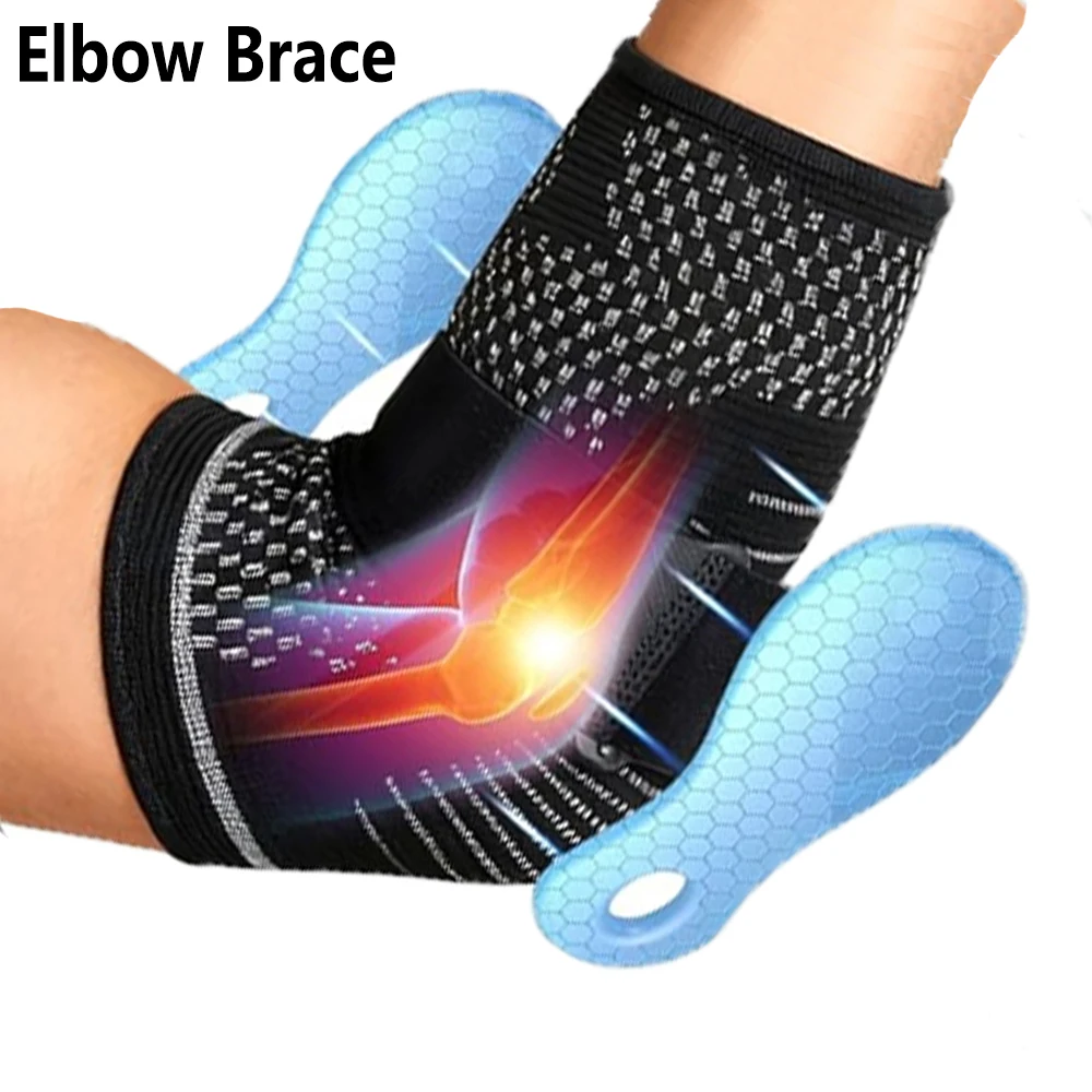 2PCS Tennis Elbow Brace for Men Women with Gel Pads, Breathable Knitted Fabric, Non Slip, Compression Sleeve for Golfer's, Tenni