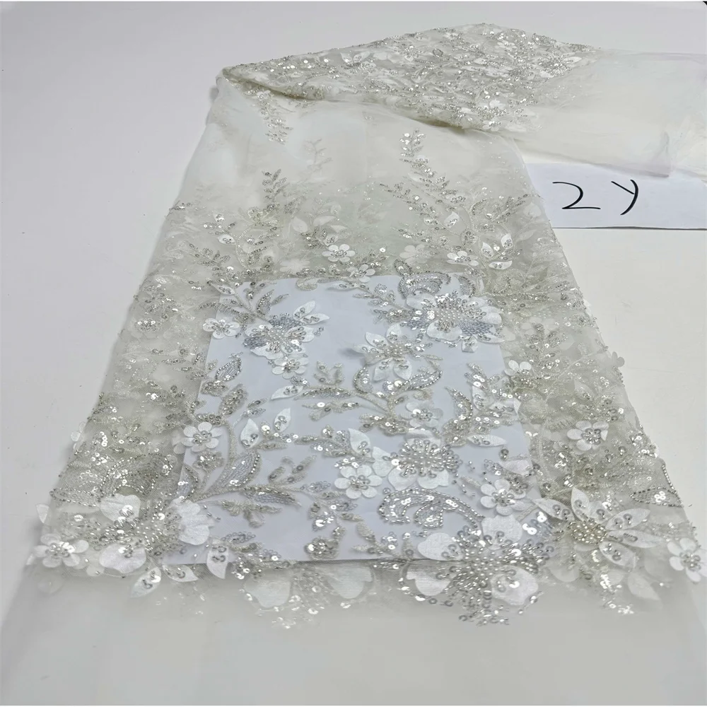 Африканское нигерийское кружево с вышивкой бисером, элитная роскошная французская сетчатая кружевная ткань с блестками для свадебного платья, женское 2 ярда