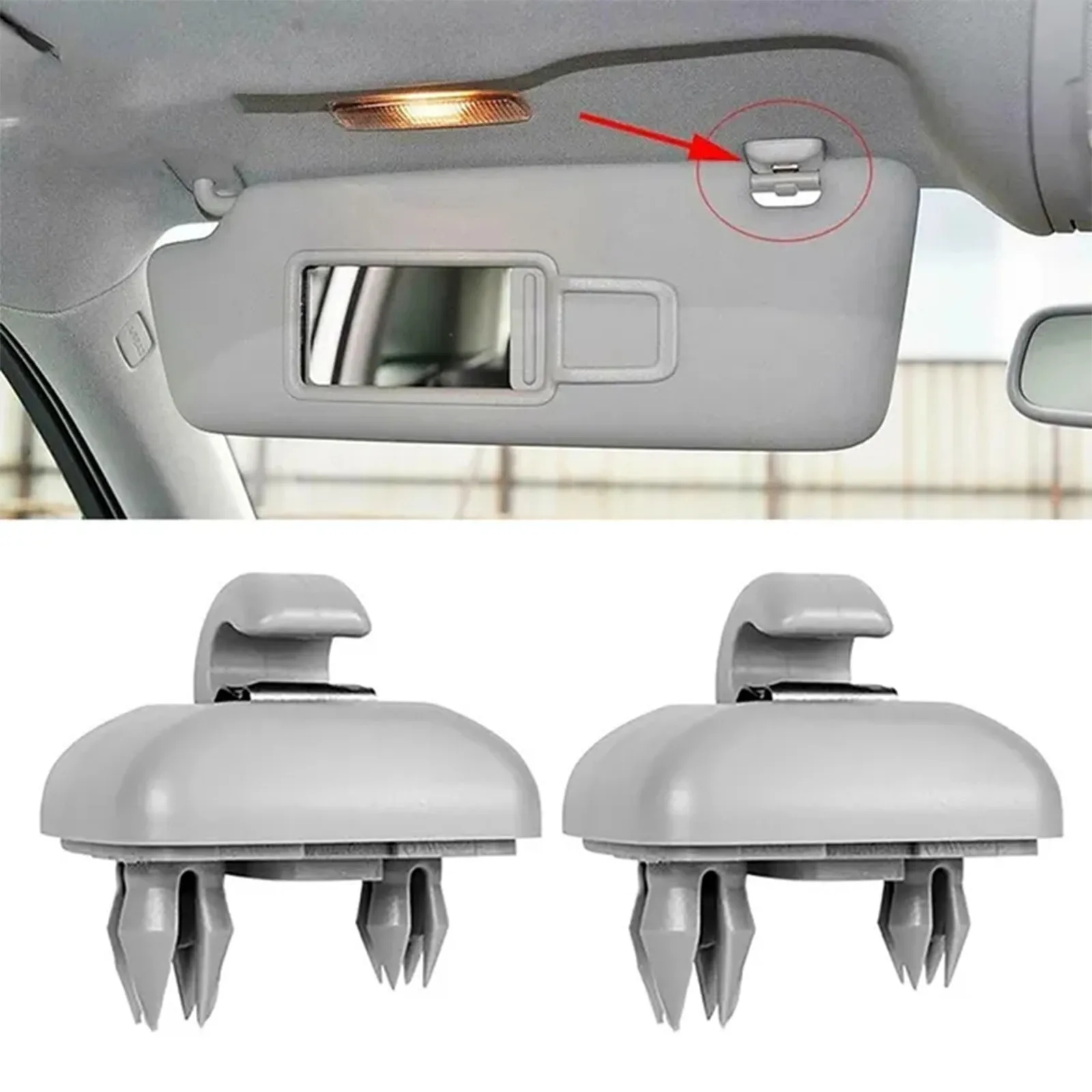

2pcs Inner Sun Visor Hook Clips Bracket for VW Volkswagen Passat Polo Audi A6 C6 2005-2013 Skoda Citigo Rapid Seat MII Buckle 12