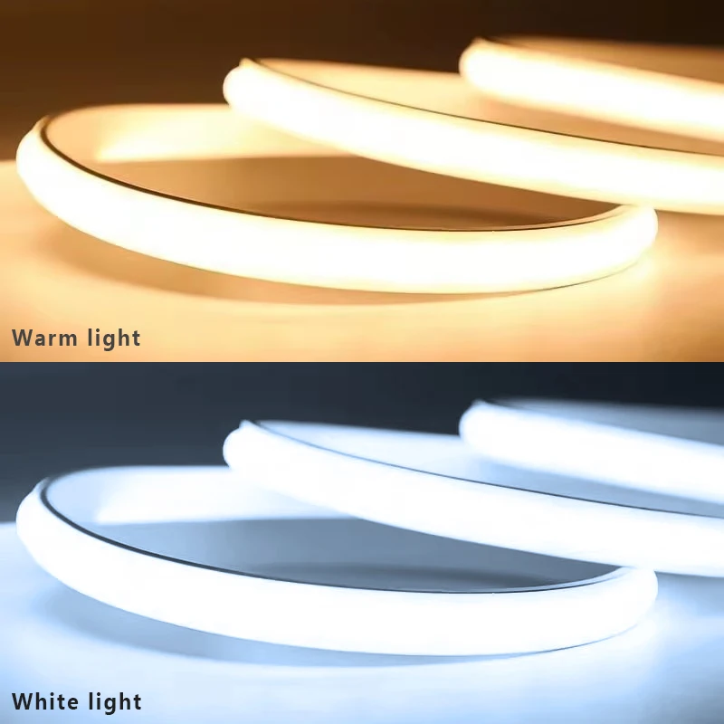 High Bright COB LED Strip 220v Adhesive EU Plug COB Led Strip Flexible Ribbon Tape Waterproof For Room Kitchen Outdoor Lighting