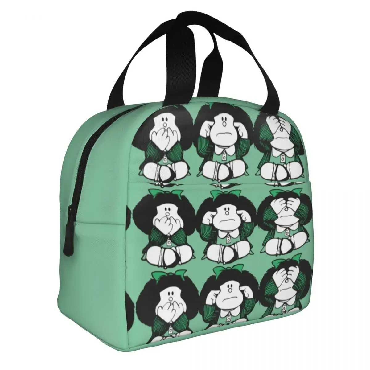 Three Monkey Insulated Lunch Bags Thermal Bag Lunch Container Mafalda Cartoon Leakproof Tote Lunch Box Bento Pouch Travel