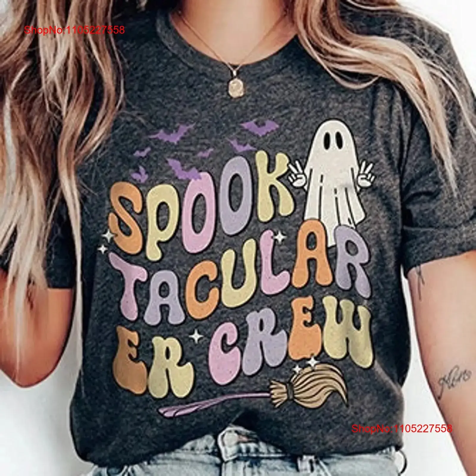 ER Nurse Halloween T Shirt Spooktacular ED Crew Spooky Season Emergency Room Rn Ghost Pumpkin department tee vintage Washed