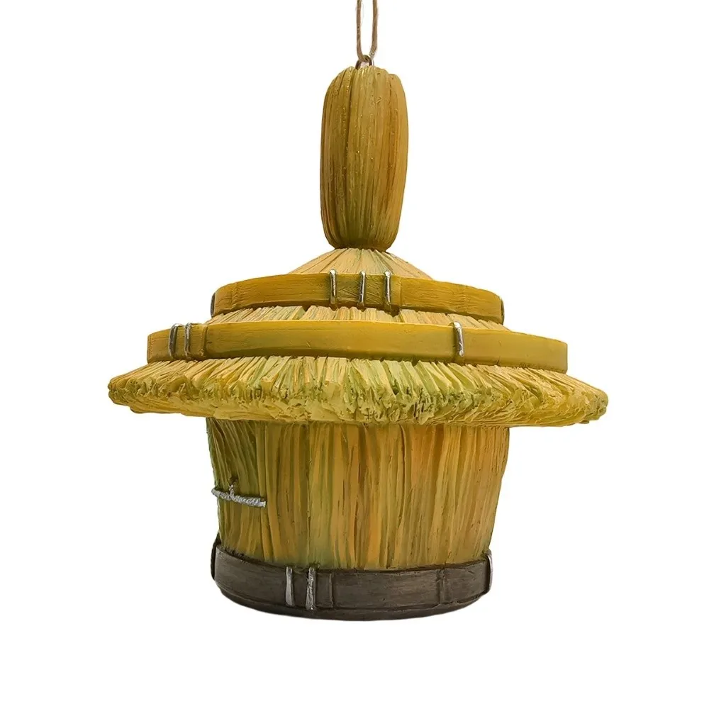 Fake Hand-Woven Simulated Thatched Bird Nest House Shape Bird Accessories Hanging Hummingbird House Hangable Resin Bird House