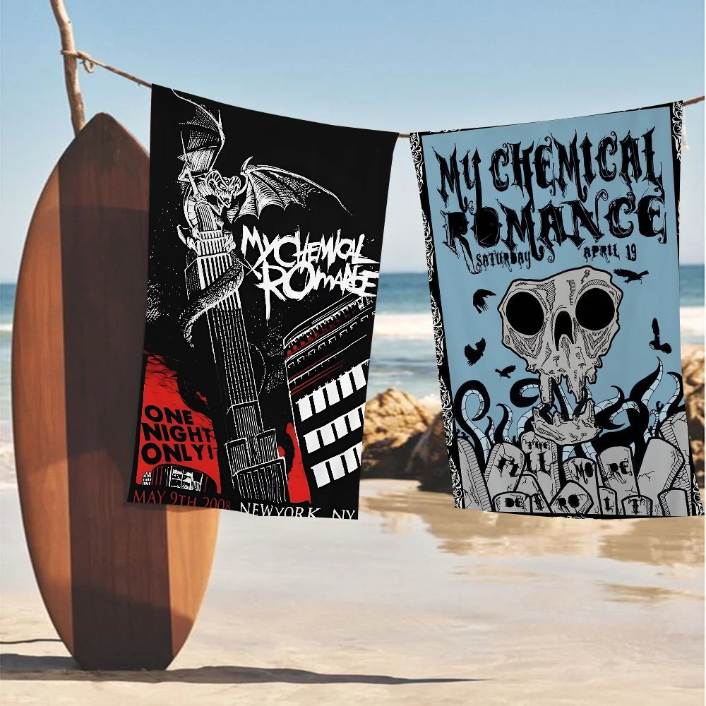 Банное полотенце My Chemical Romance Band из микрофибры, мягкое водопоглощающее дышащее полотенце для девочек и детей, декоративное пляжное полотенце с героями мультфильмов