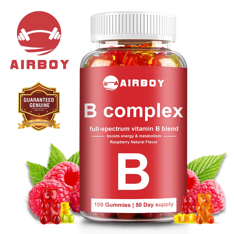 

Vitamin B Complex Gummies - Enhances Cellular Energy, Protects Nervous System Health, Promotes Metabolism, Non-GMO