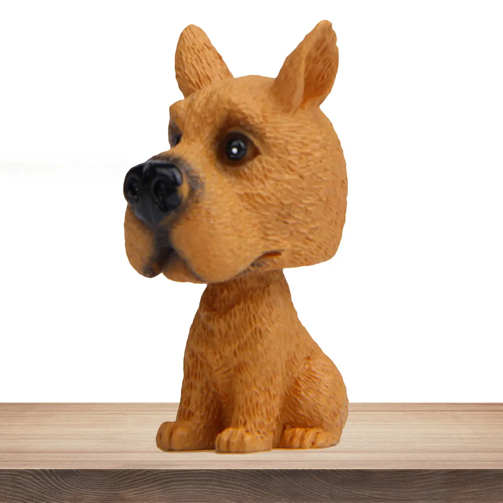 Nodding Resin Car Decoration Cute Coffee Schnauzer Dog Sitting Posture Shaking Head Cartoon Car Ornaments Office Home Display