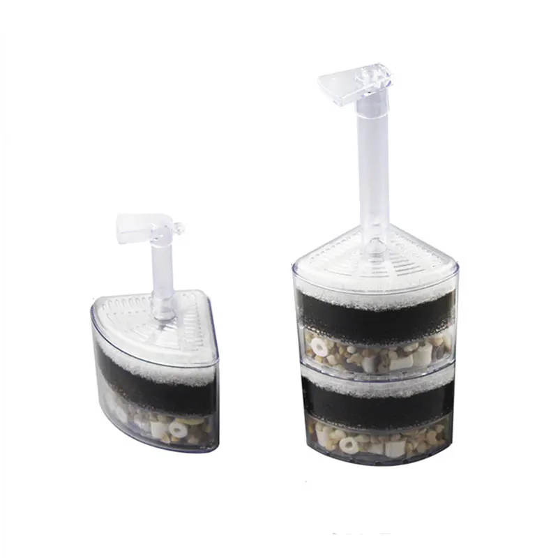 Multi-layer Media Pneumatic Fish Tank Filter Aquarium Corner Sponge Filter Quiet Betta Fry Shrimp And Small Fish Bio Foam Filter