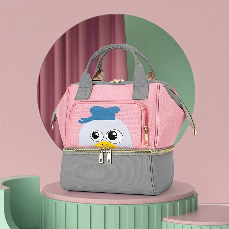 Oxford-luiertas met grote capaciteit en meerdere vakken - Ruimtebesparende draagbare opslag voor babybenodigdheden, geïsoleerd, waterdicht