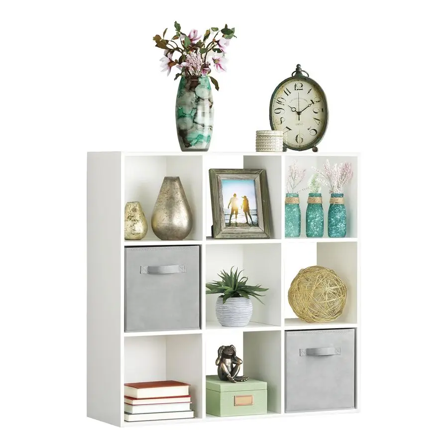 

9 Cube Storage Organizer, 3 Tier Stackable MDF Bookcase, Open Storage Display Bookshelf, Storage Cabinet for Living Room, Bedroo