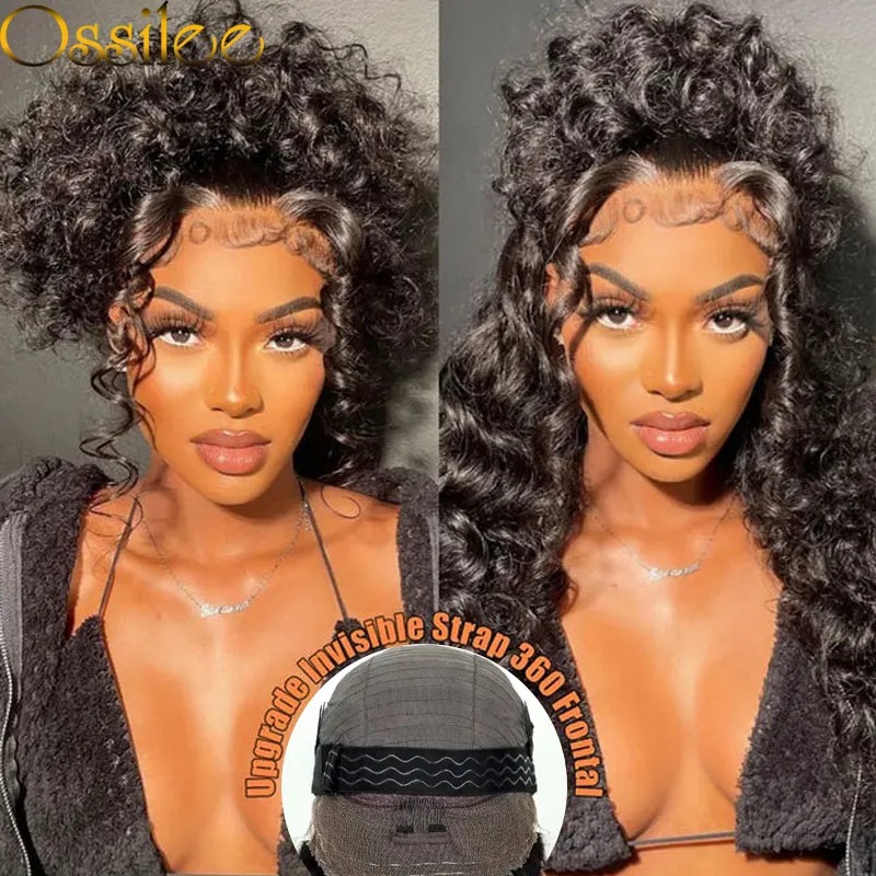 

360 Glueless Wigs Human Hair Pre Plucked Pre Cut Water Wave 180 Density HD Full Lace Front Wigs Human Hair With Drawstring