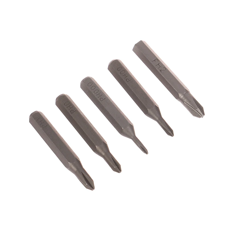 5Pcs Screwdriver Bit H4×28mm Cross Screwdriver Magnetic Bits PH0000 PH000 PH00 PH0 PH1 PH2 4mm Hex Shank Nutdrivers Hand Tools