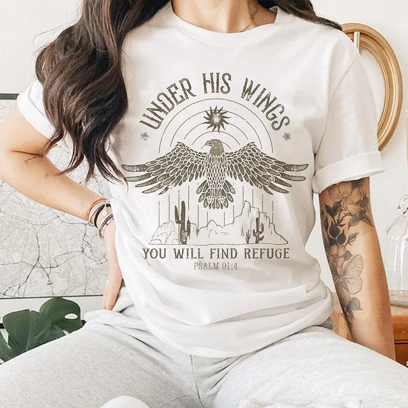 Boho Western Christian Graphic Tshirt Christian Vintage T-shirt Classic Retro Tee Shirt Cotton Women T Shirt Harajuku Lady Tops