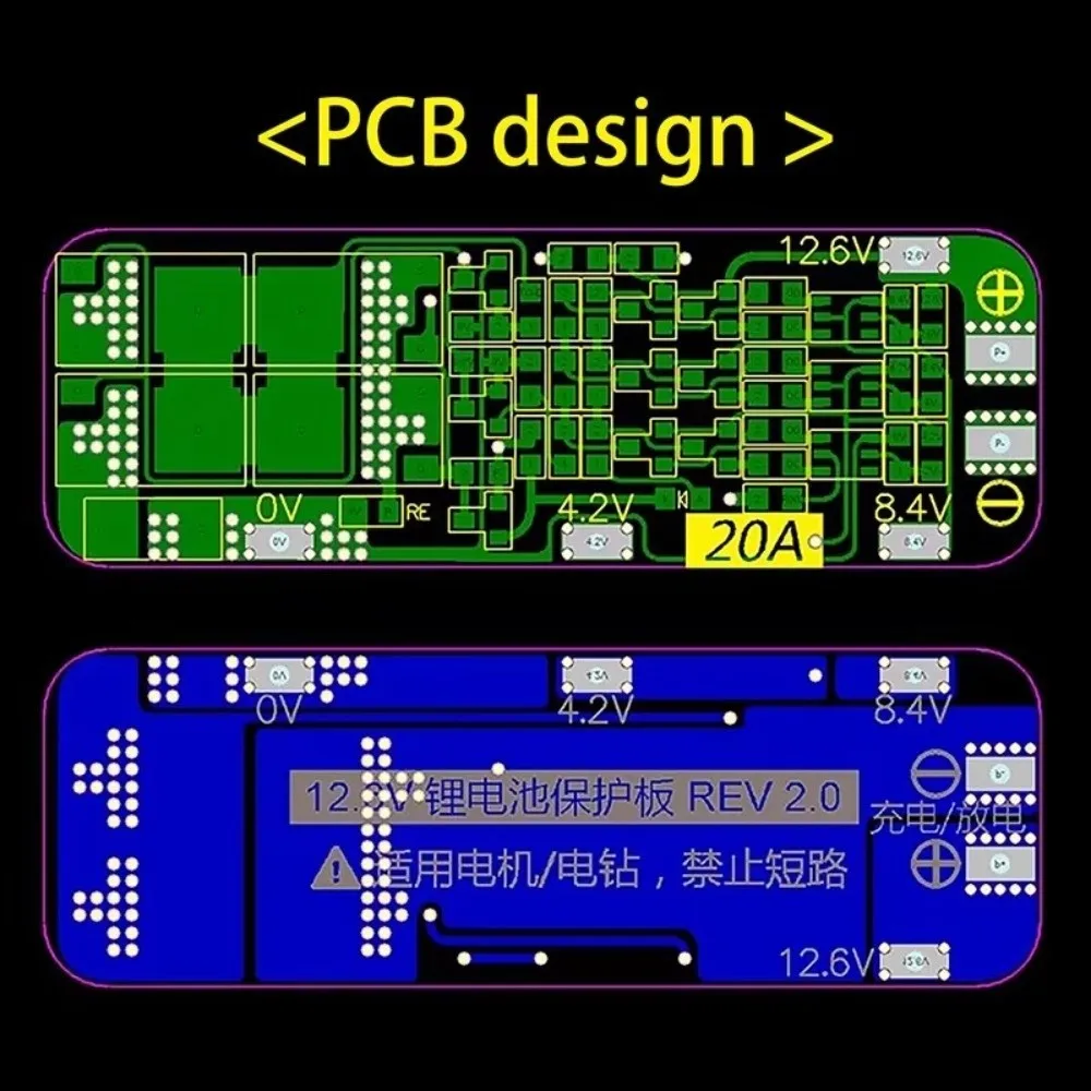3S BMS Protection Board 12.6V 20A 18650 Charger Protection Board 59x20x4mm 59x20x3.4MM Li-ion Battery Module for Battery Pack