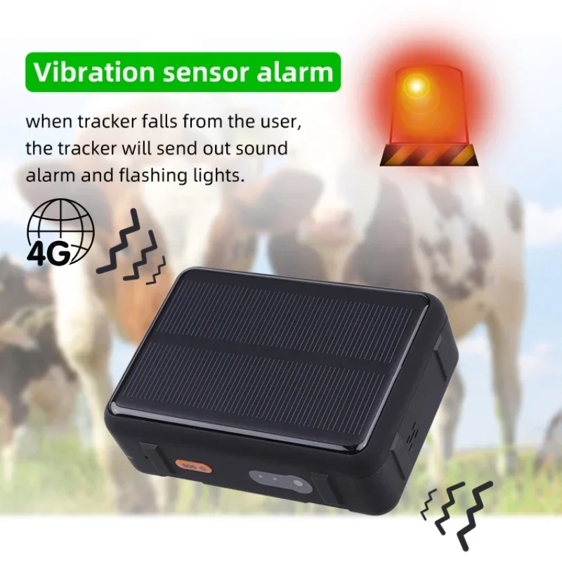 Solar GPS Tracker Power Real-time GPS Tracker 4G LTE+3G WCDMA+2G GSM networks RF-V44 Waterproof For Camel Livestock Tracking