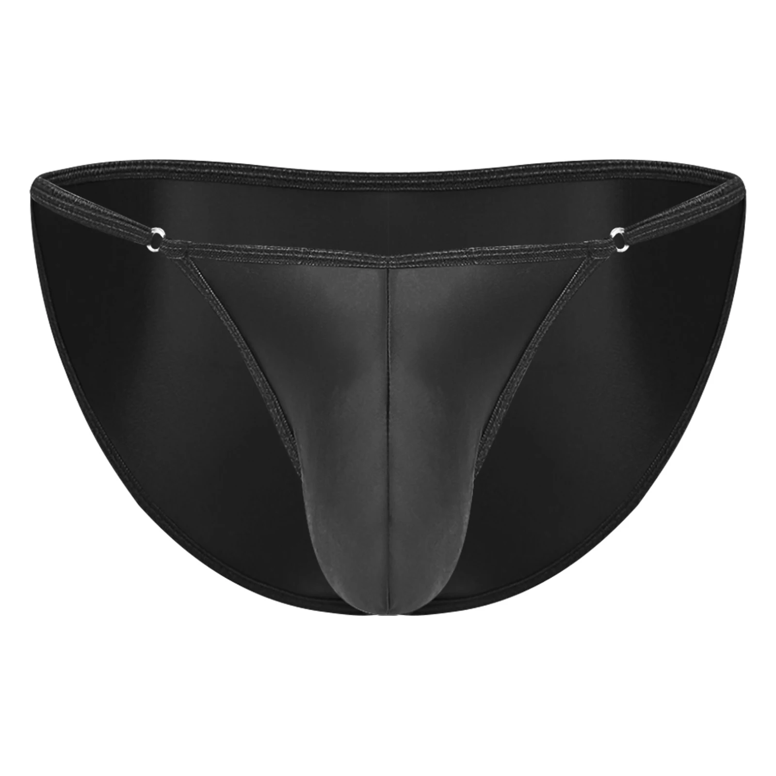 

Mens Glossy Silky Thongs Briefs Low Rise Bulge Pouch Adjustable Waist Panties Underwear Underpants for Beach Swimwear Nightwear