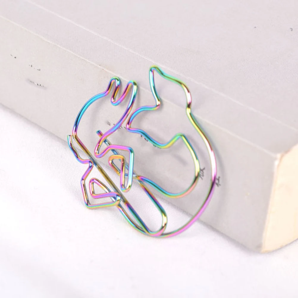

8 Pcs Colored Paper Clips Cute Office Decorative Mermaid Mini Cartoon Metal Bookmark Fun Shaped Novelty Supplies Binder