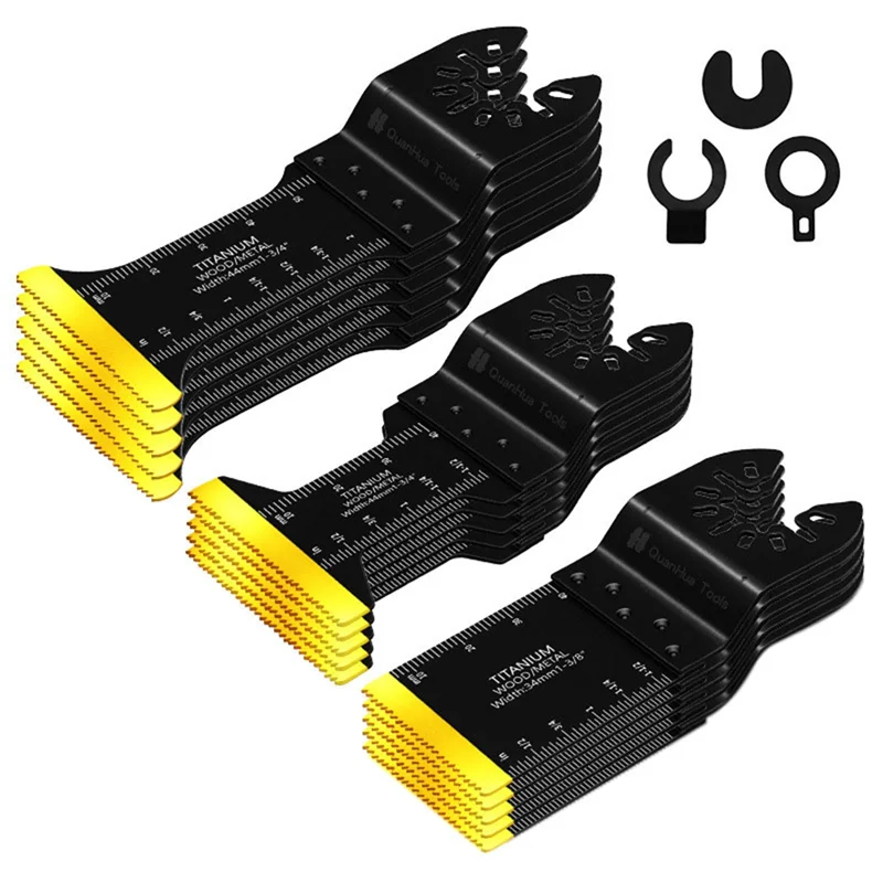 

GYTB-Multitool Blades Universal 20PCS Titanium Oscillating Saw Blades, Tool Blades Kits For Wood Plastics Metal Metal Cutting