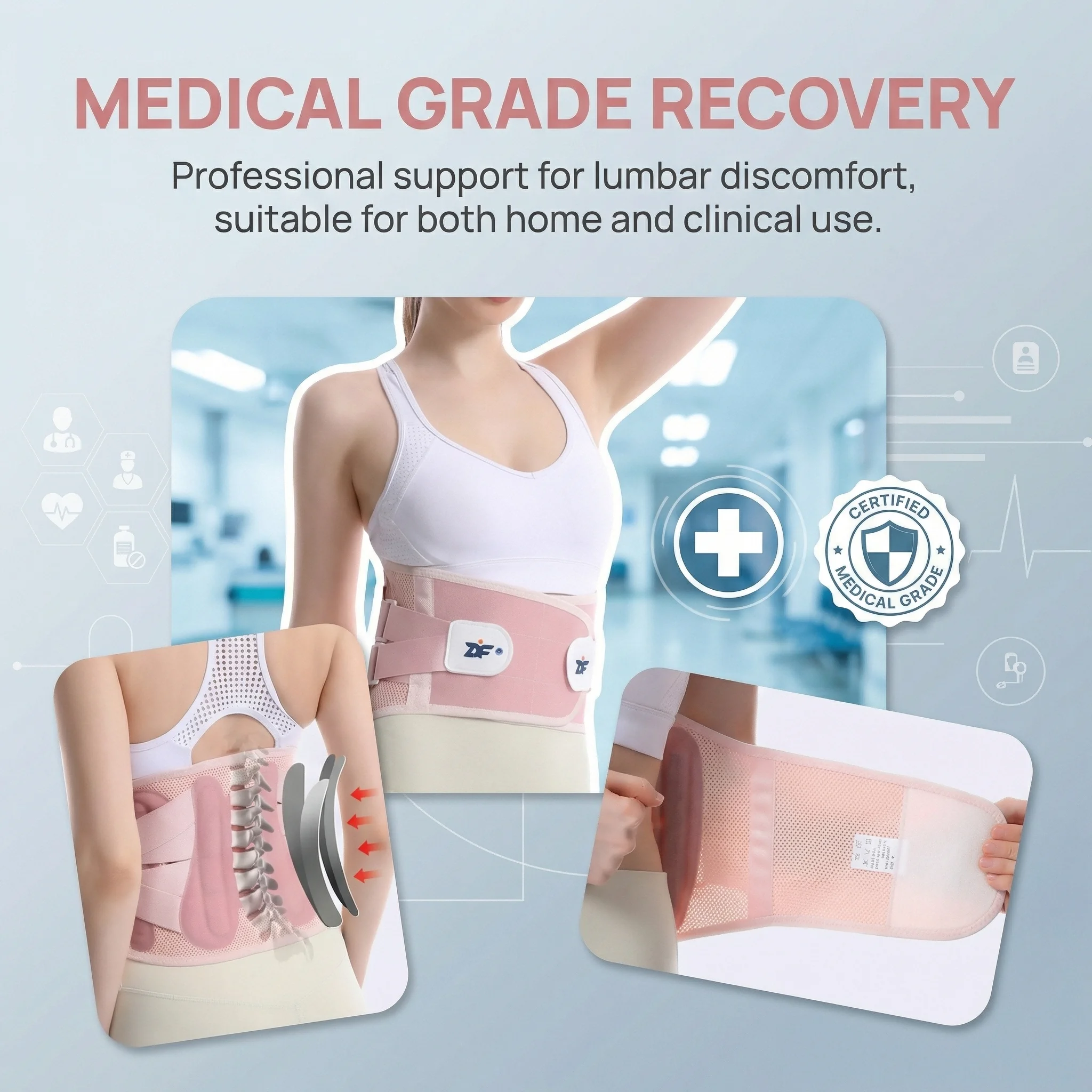 Waist Brace/Back Brace Support Belt for Lower Back Pain Relief Adjustable Waist Lumbar Support Sciatica Scoliosis Herniated Disc