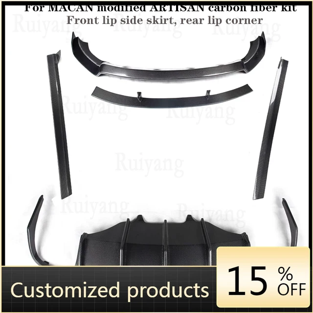 

Высокое качество и надежность для PorscheS MACAN модификация ARTISAN комплект из углеродного волокна передняя губа боковая юбка задний уголок губы