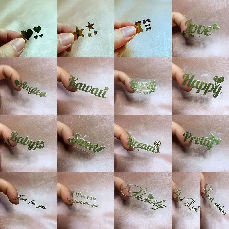 

Custom. Accessories English Phrase Love Little Bow Epoxy Metal Sticker Customized Mobile Phone Sticker