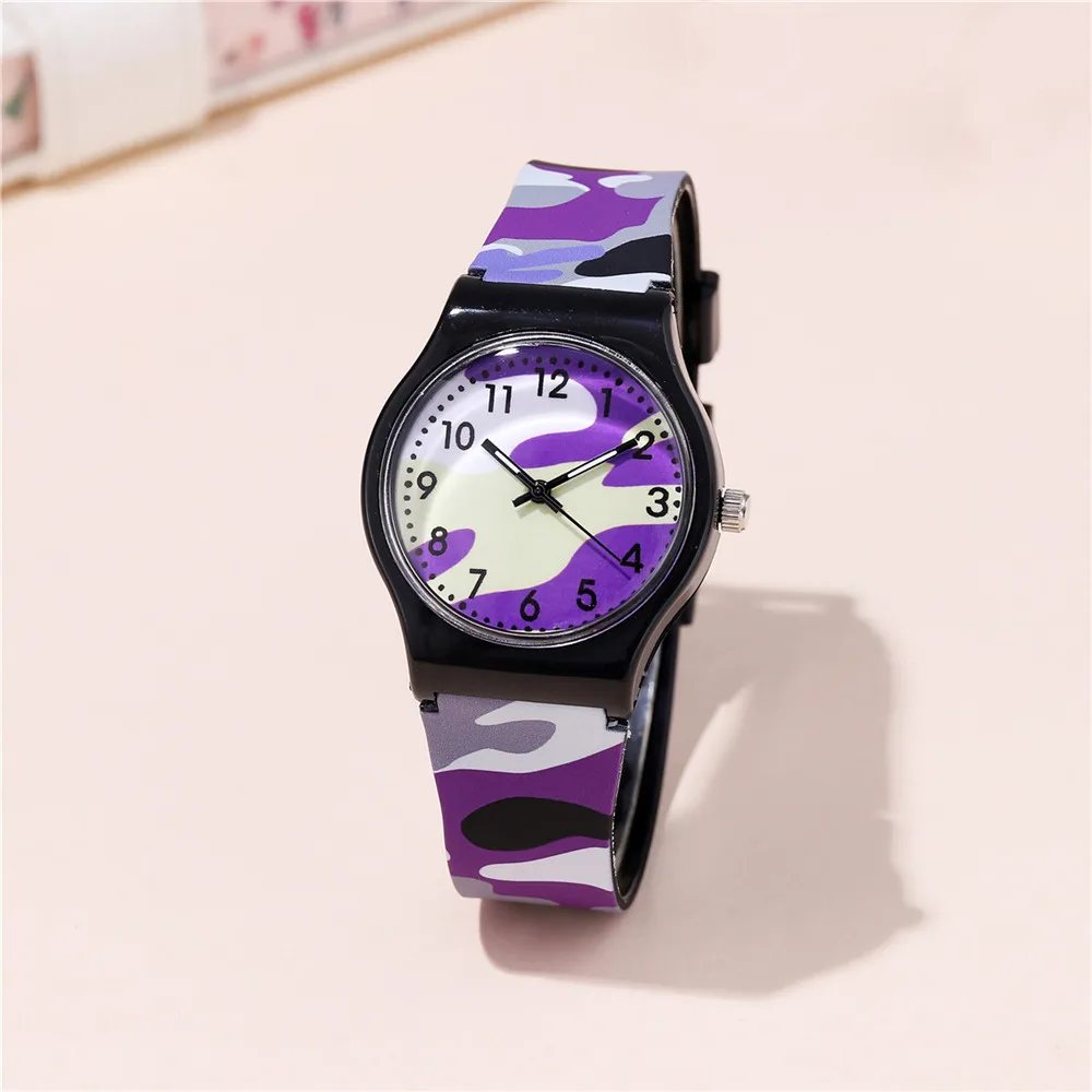 Fashion Camouflage Strap Cartoon Watch Kids
