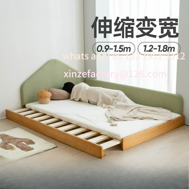 

Customizable solid wood retractable raised floor bed side pull-out bed