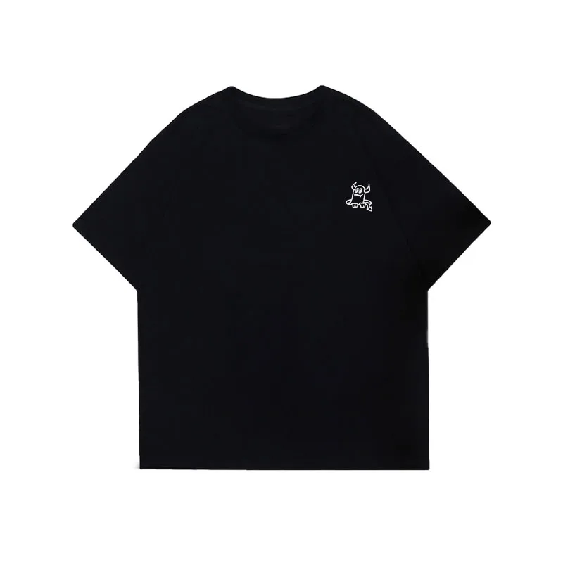 

2025 new simple style short-sleeved t-shirt womens loose front shoulder couples half-sleeved top