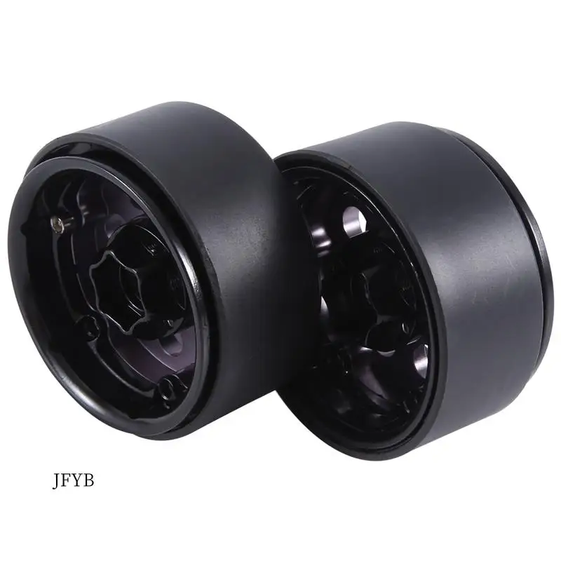 

JY-4PCS 1.9 Metal Beadlock 8 Round Hole Wheel Hub Rim For 1/10 RC Crawler Axial SCX10 90046 AXI03007 TRX4 Redcat D90,Grey Parts