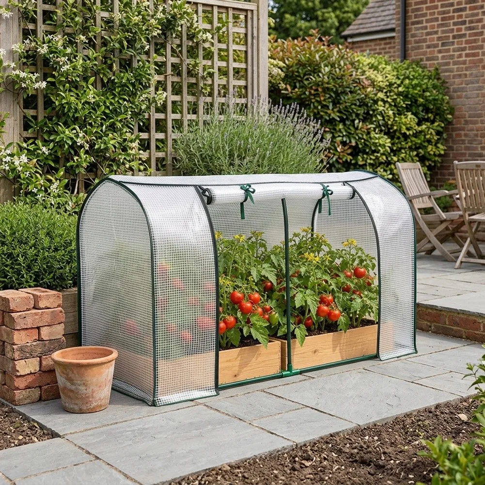 Greenhouse Cover for Outdoor For Raised Garden Beds with Roll-Up Zipper 130 cm x 60 cm x 50 cm Weather Resistant