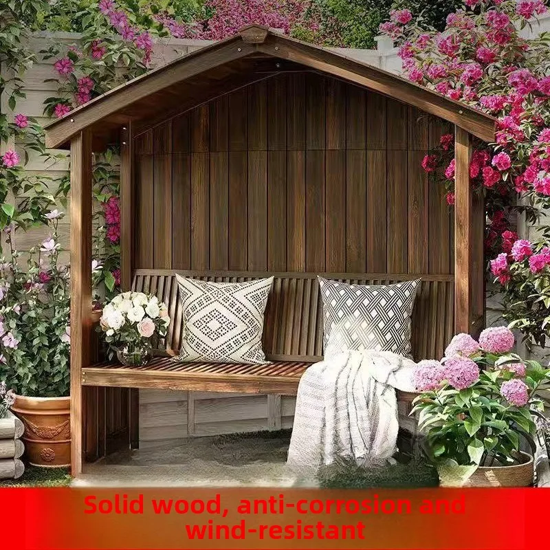 Outdoor preservative wood terrace wooden house sunshade leisure seat, gazebo courtyard garden outdoor assembled solid