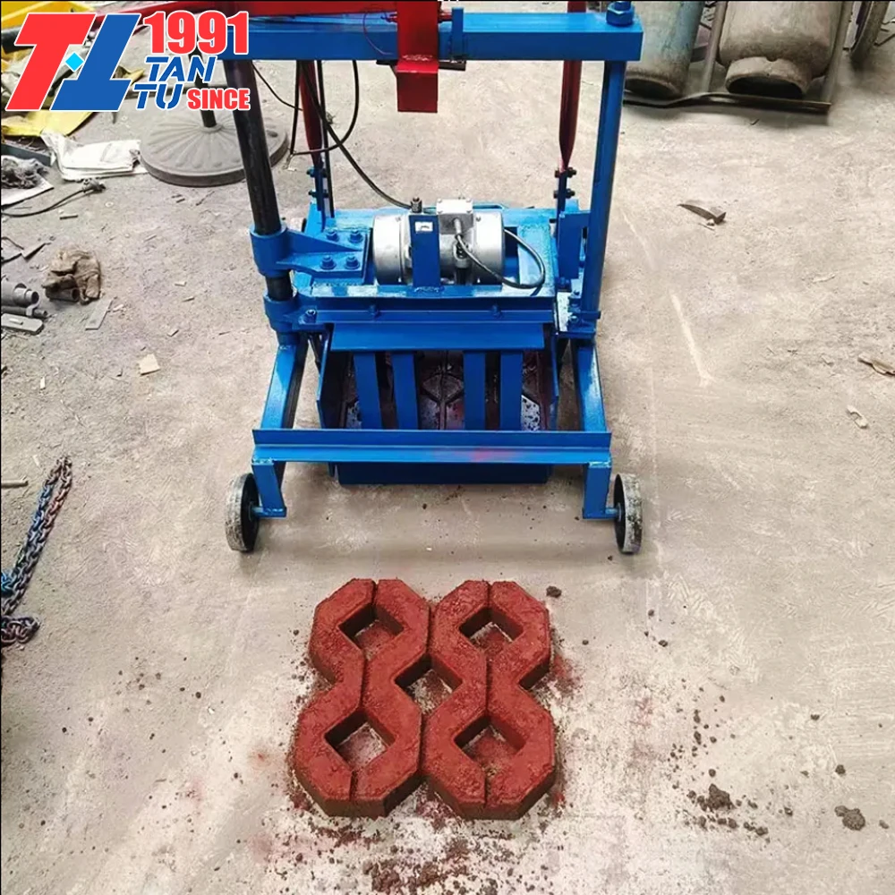 Manual Interlocking Brick Making Machine Motor Soil Cement Hollow Block Machine Replaceable Molds Small Construction