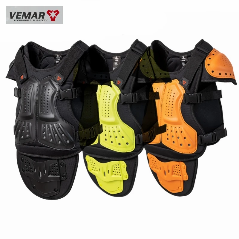 

VEMAR Kids Motorcycle Armor Vest Boy Girls Chest Back Spine Shoulder Protection Gear for Children Cycling/Skateboarding/BMX/Moto