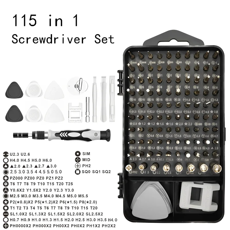 Computer Repair Kit 115 in 1 Magnetic Laptop Screwdriver Kit Precision Screwdriver Set Small Impact Screw Driver Set with Case