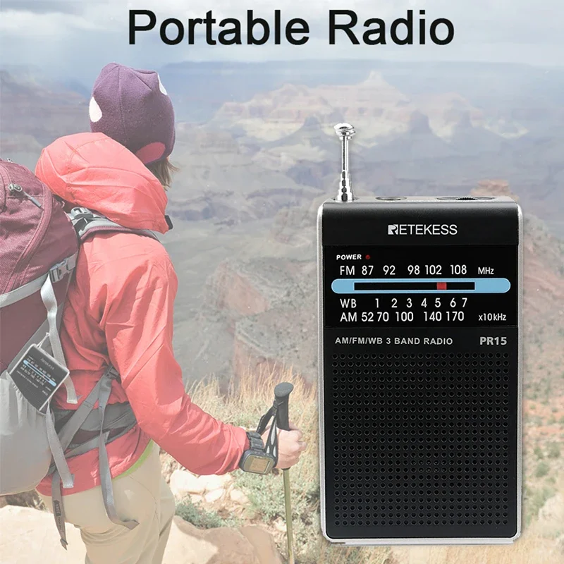 Portable Pocket Radio Receiver FM AM NOAA Emergency Pointer Tuning Radios Mini Handheld Radio With Weather Warning Earphone Jack