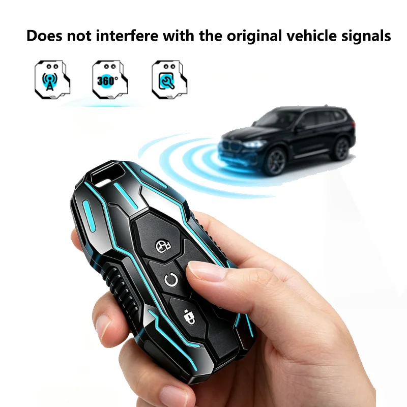 Mecha Style Zinc Alloy for Changan Eado Unit CS35plus CS55plus CS75plus 5 Button Remote Smart Car Key Case Cover Fob Accessories
