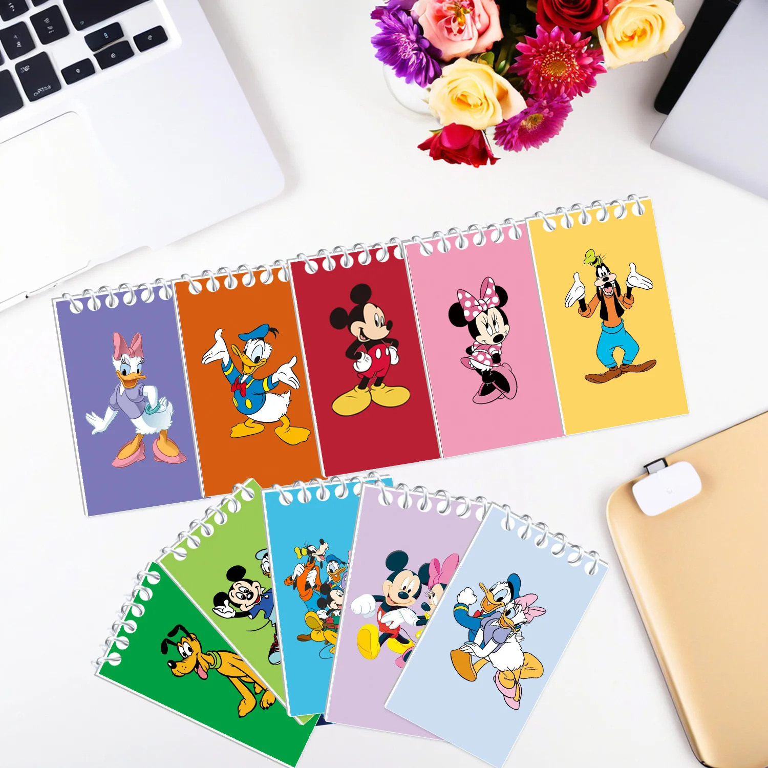 

New Mickey, Minnie Mouse, Daisy themed notepad, hand account, coil, this year's anniversary gift party supplies